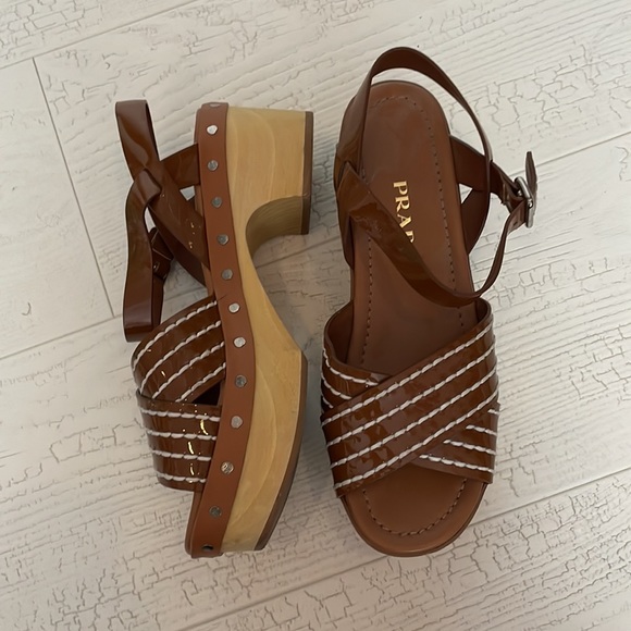 Prada Wooden Platform Sandals - Picture 3 of 4